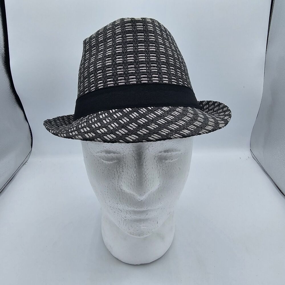 Men’s Milani Hat Designed in Italy 100% Straw Hat Size s/m Black/grey